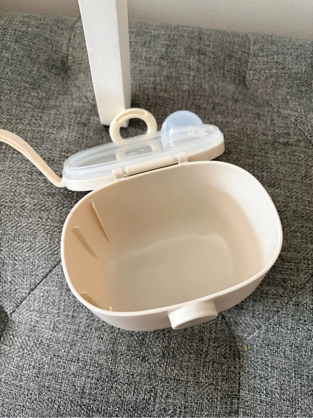 Neutral Cream Portable Storage Container with Strap